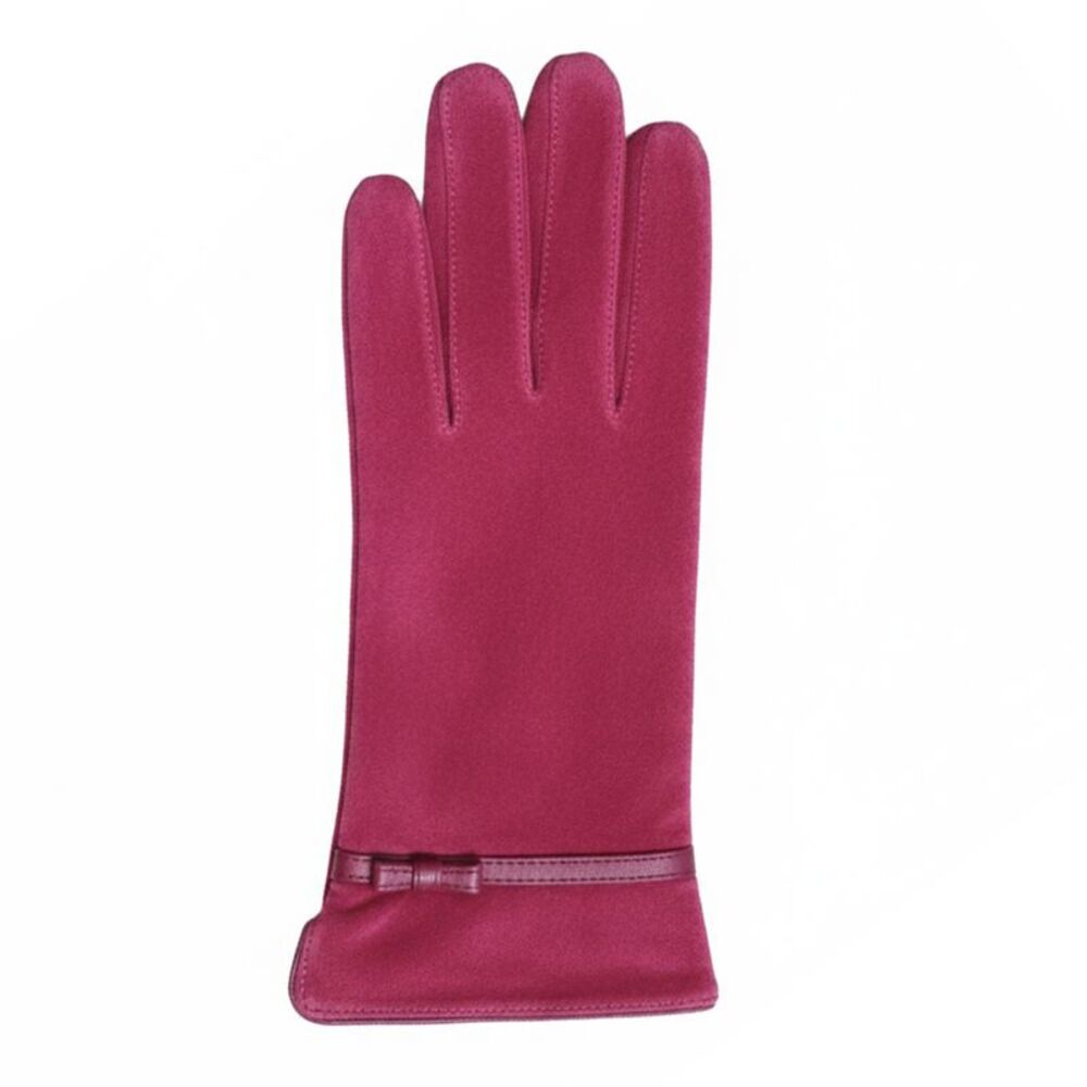 Eastern Counties Leather Womens/Ladies Suede Bow Gloves / Fuchsia